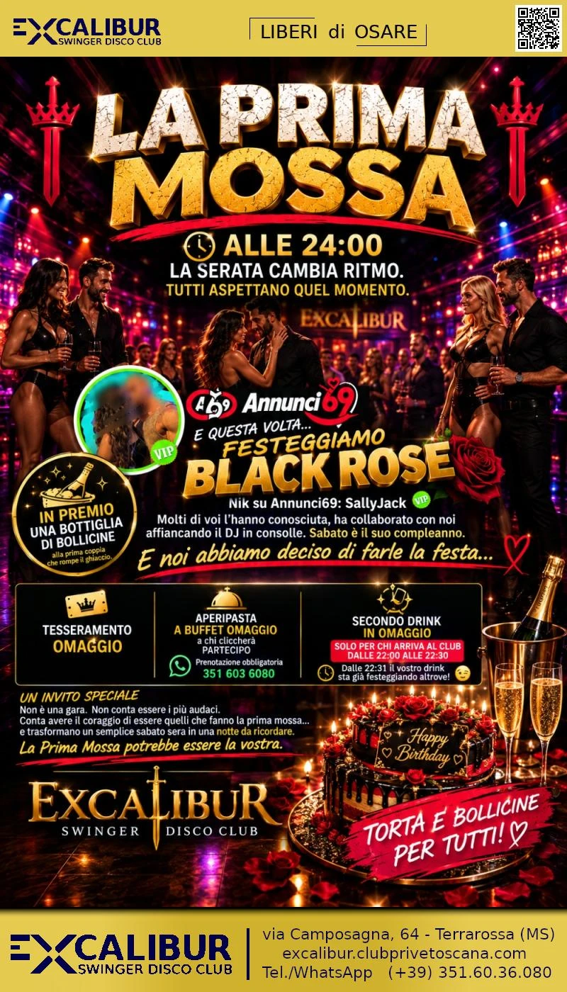 Swinger club prive evento La prima mossa e... Happy Birthday Black Rose